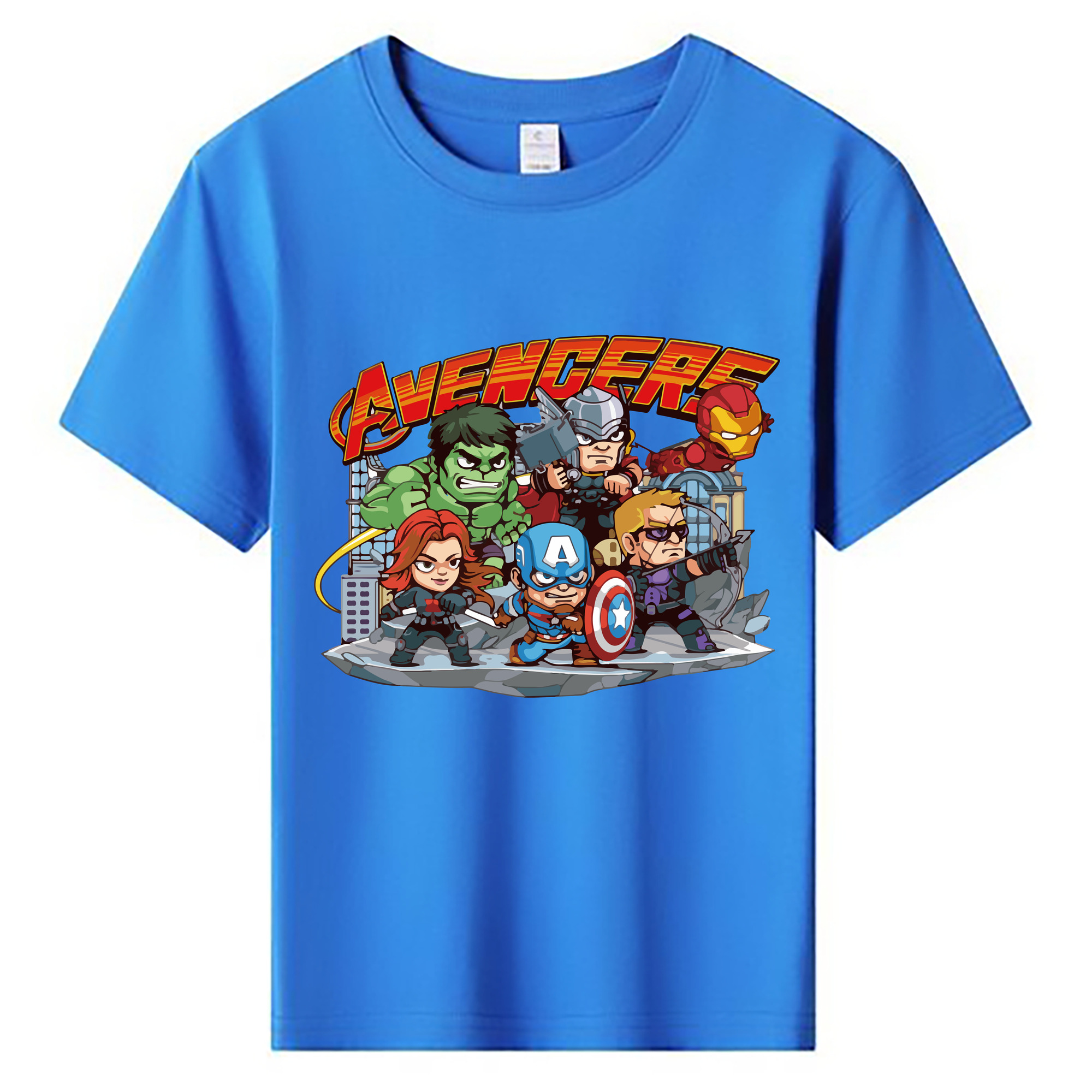 （画像用） アベンジャーズ The Avengers 綿100％キッズTシャツ（フロントプリント）